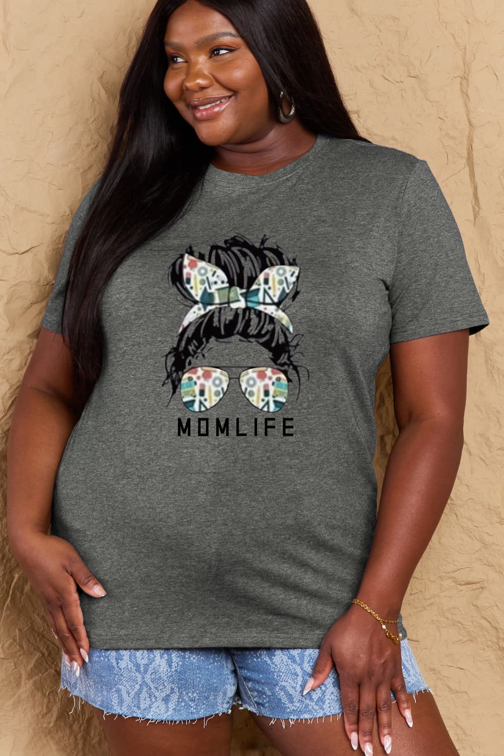 Simply Love Full Size MOM LIFE Graphic Cotton Tee