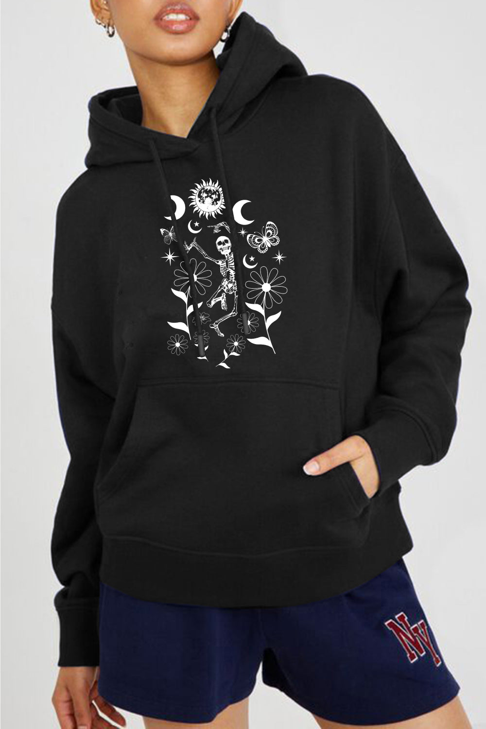 Simply Love Full Size Dancing Skeleton Graphic Hoodie