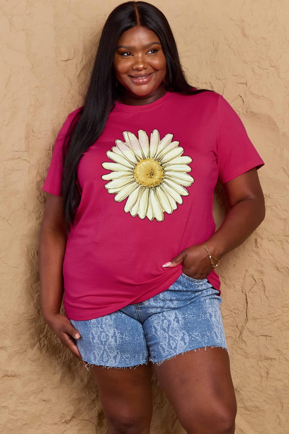 Simply Love Full Size FLOWER Graphic Cotton Tee