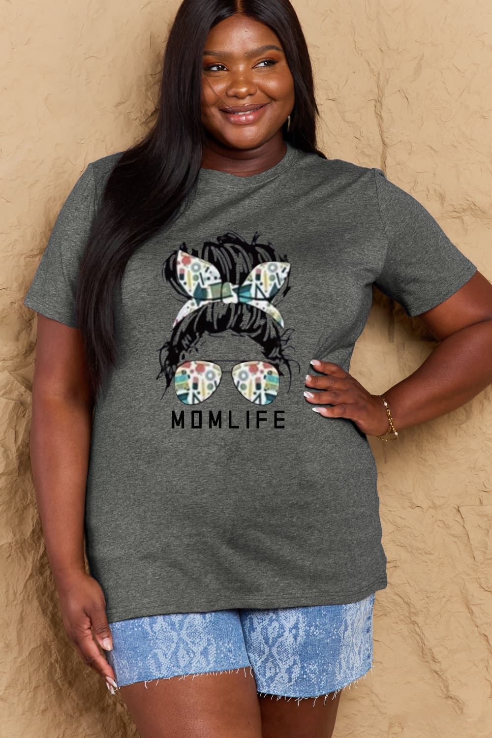 Simply Love Full Size MOM LIFE Graphic Cotton Tee