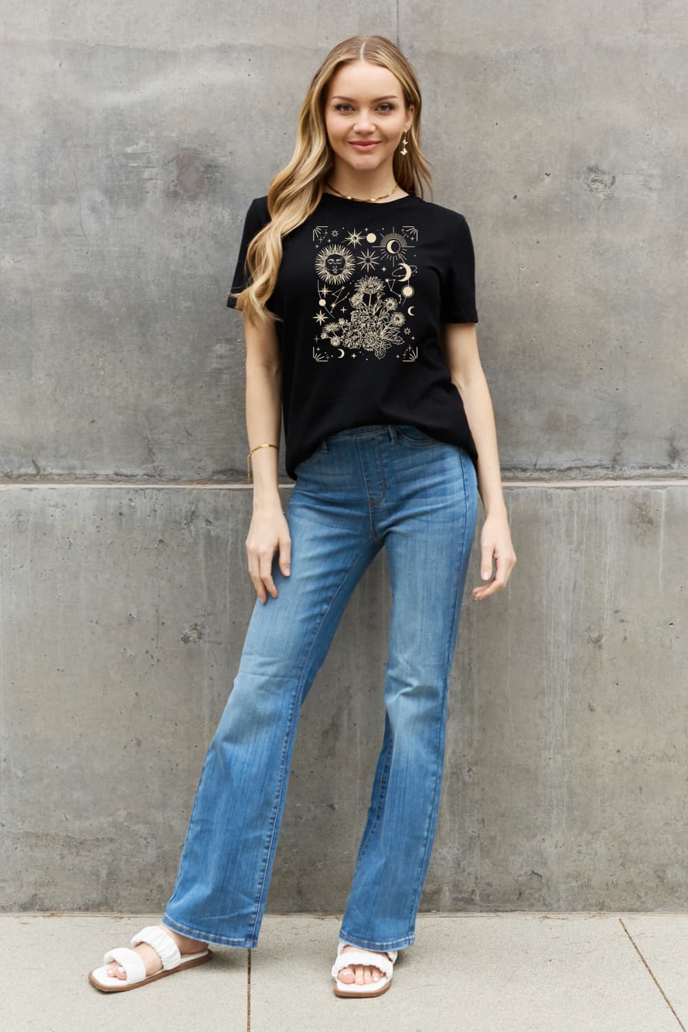 Simply Love Celestial Graphic Short Sleeve Cotton Tee