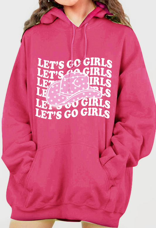 Simply Love Simply Love Full Size LET’S GO GIRLS Graphic Dropped Shoulder Hoodie