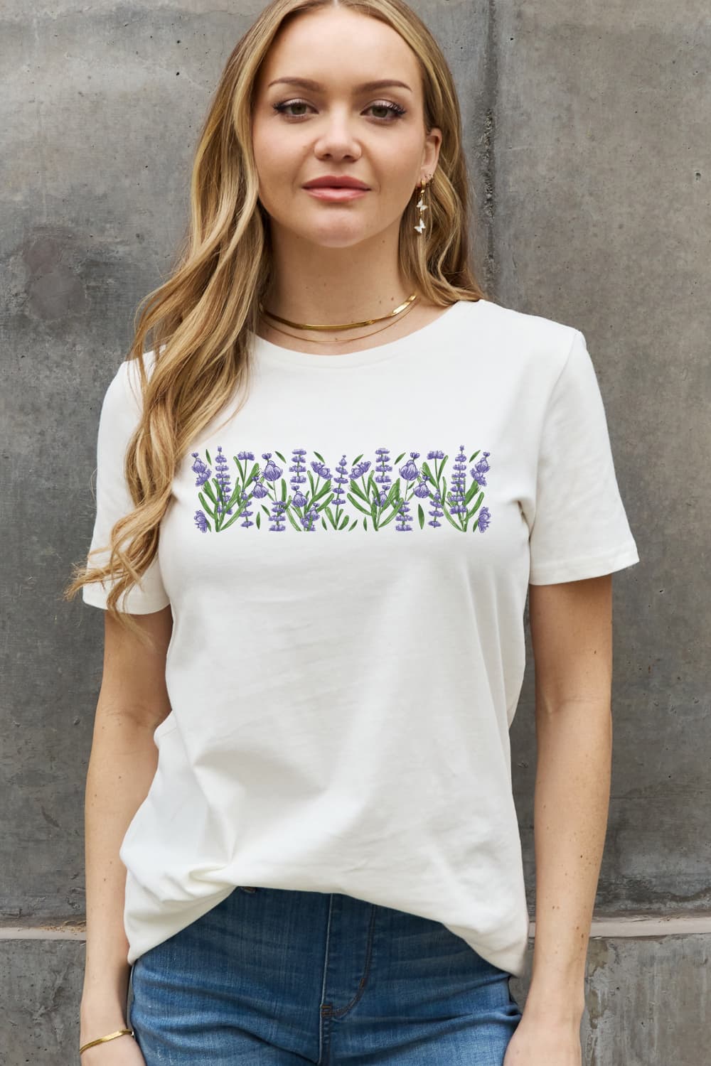 Simply Love Full Size Flower Graphic Cotton Tee