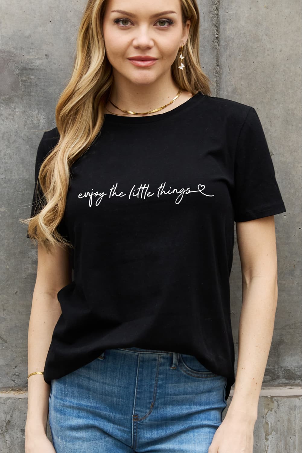 Simply Love Full Size ENJOY THE LITTLE THINGS Graphic Cotton Tee