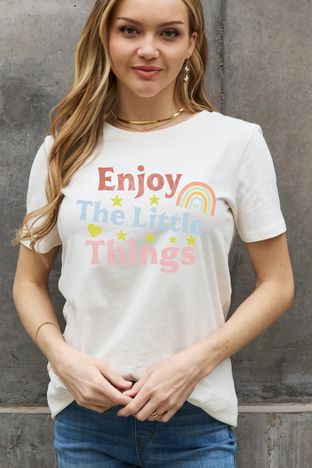 Simply Love Full Size ENJOY THE LITTLE THINGS Graphic Cotton Tee