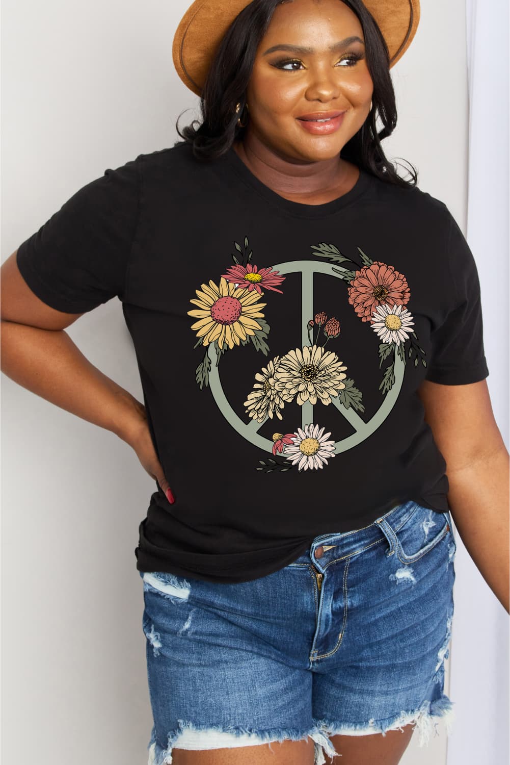 Simply Love Full Size Flower Graphic Cotton Tee