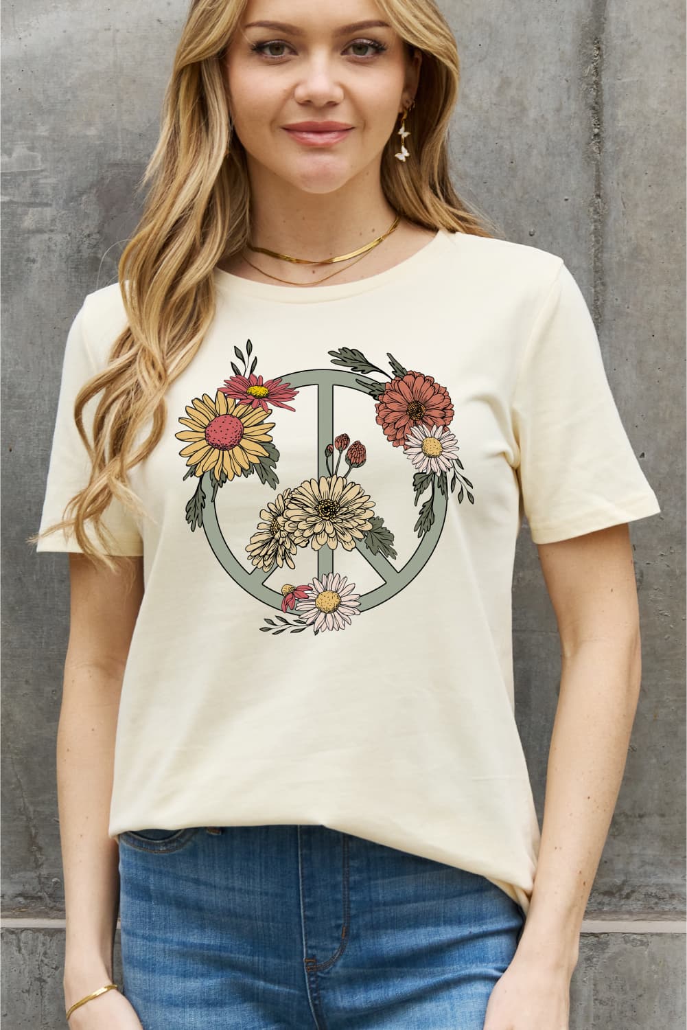 Simply Love Full Size Flower Graphic Cotton Tee