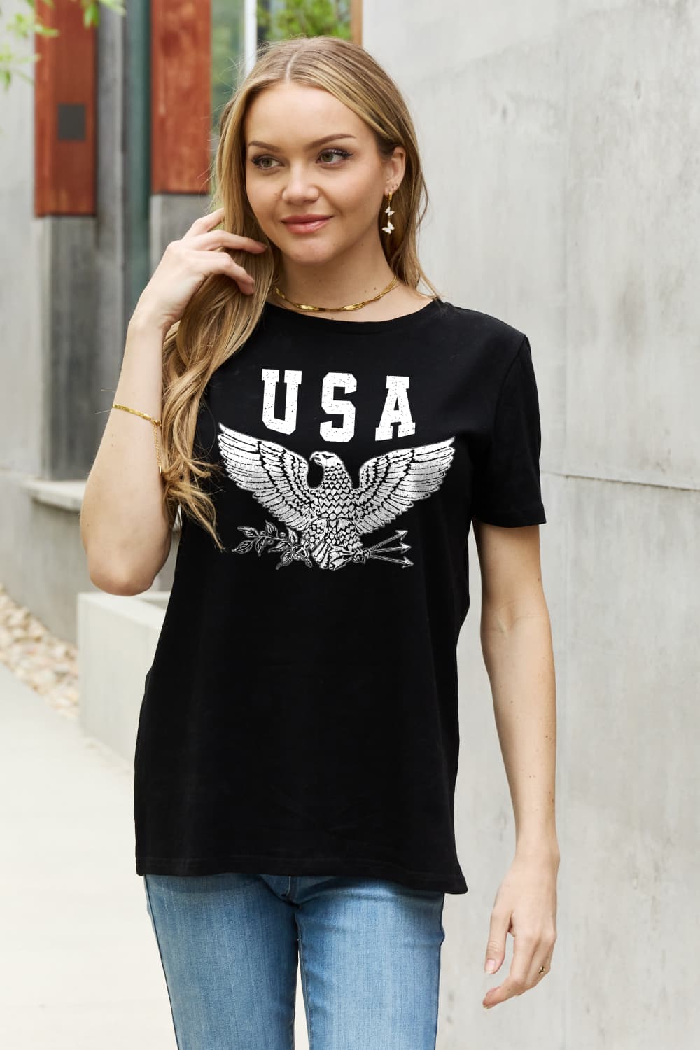 Simply Love USA Eagle Graphic Cotton Tee