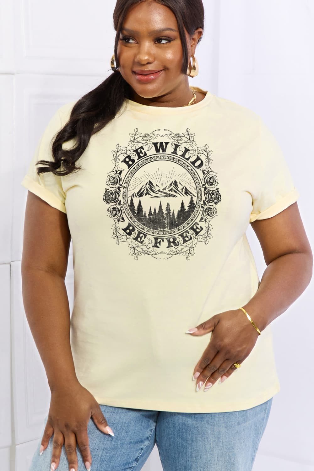 Simply Love Full Size BE WILD BE FREE Graphic Cotton T-Shirt