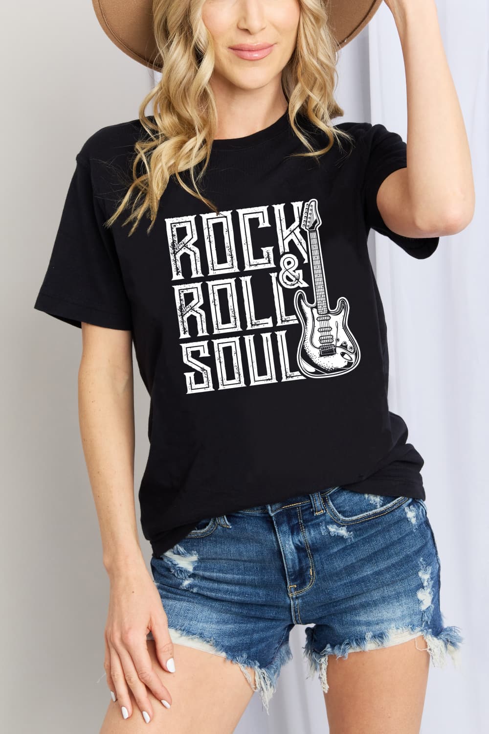 Simply Love ROCK & ROLL SOUL Graphic Cotton T-Shirt