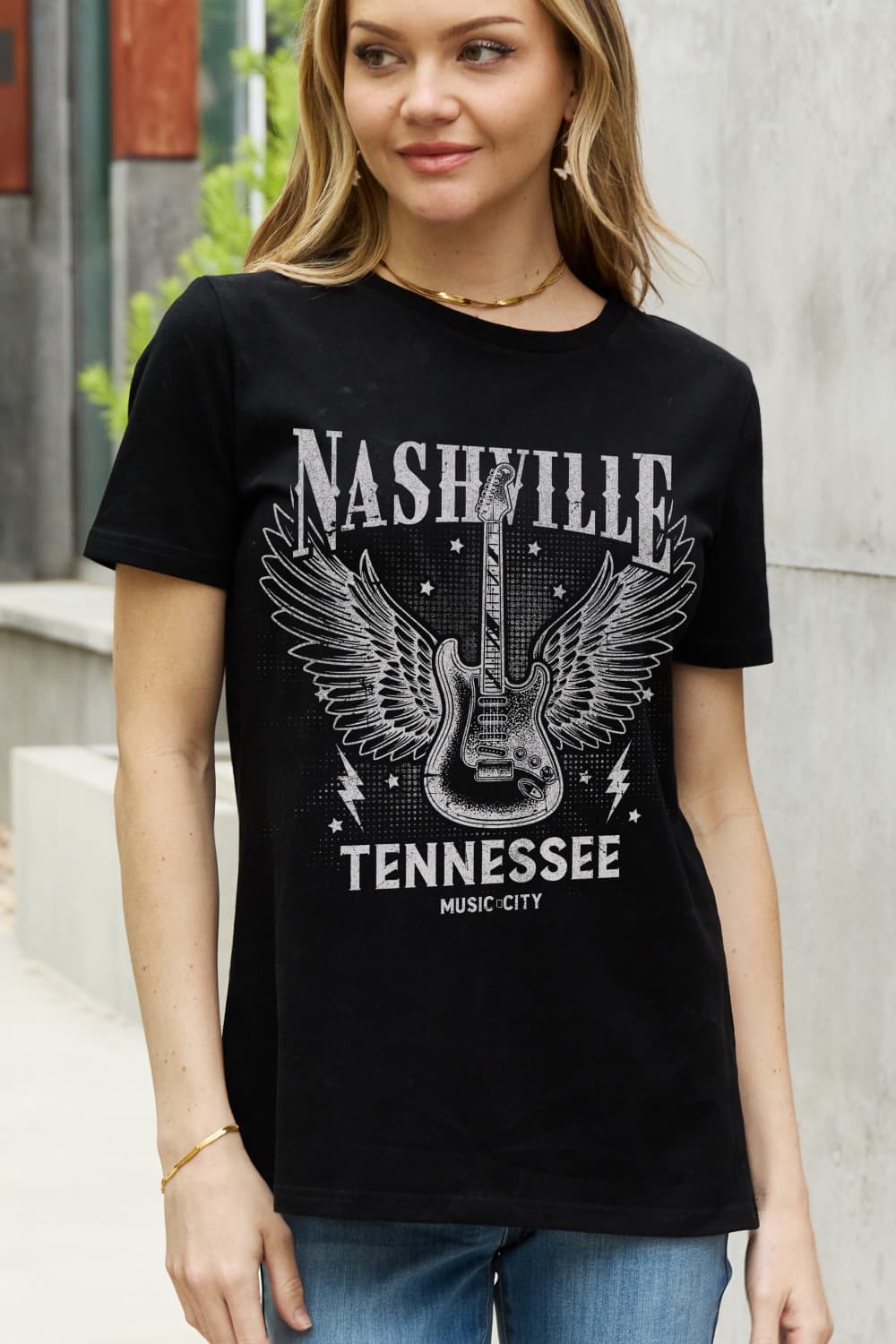 Simply Love Full Size NASHVILLE TENNESSEE MUSIC CITY Graphic Cotton Tee